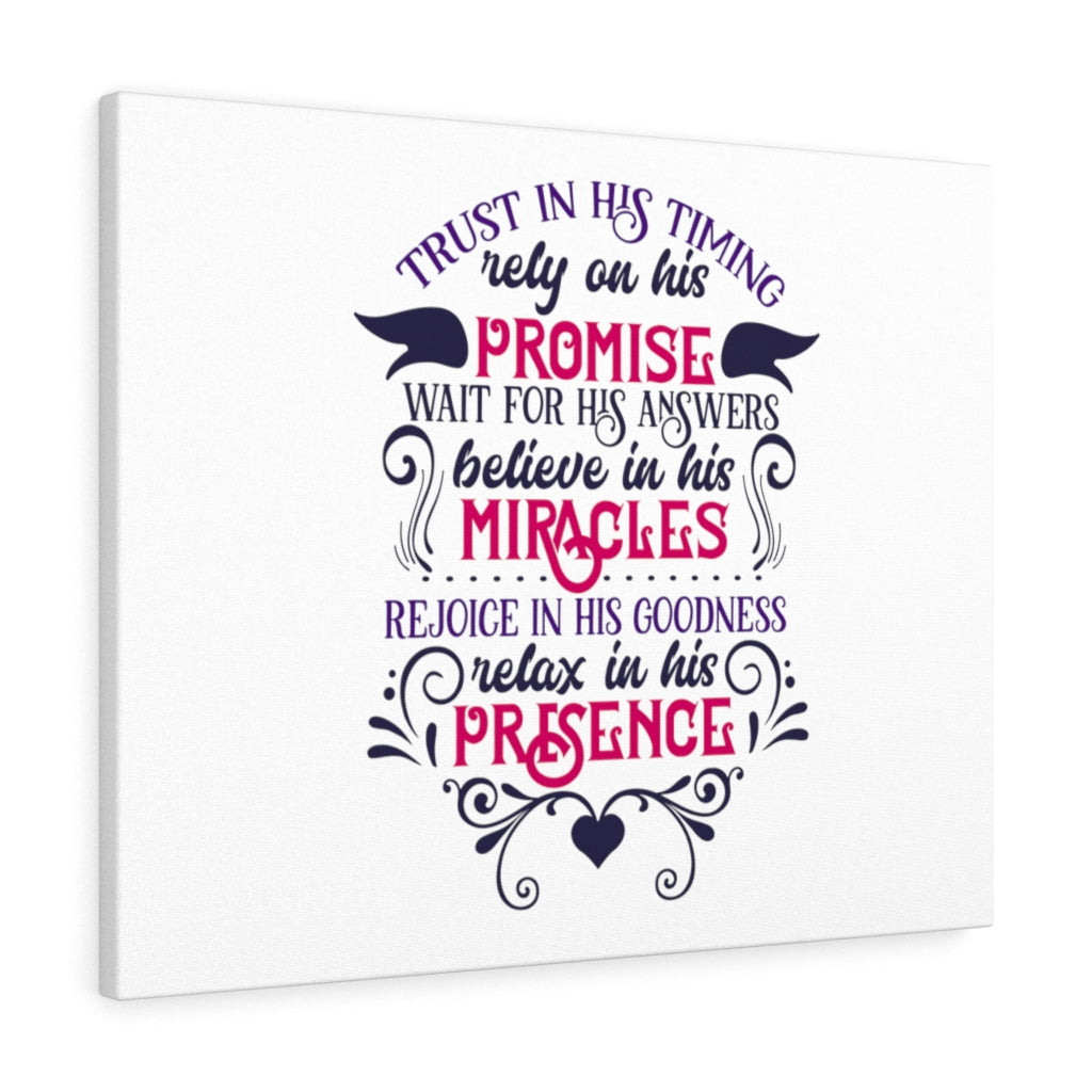 Scripture Walls His Timing Bible Verse Canvas Christian Wall Art Ready to Hang Unframed-Express Your Love Gifts