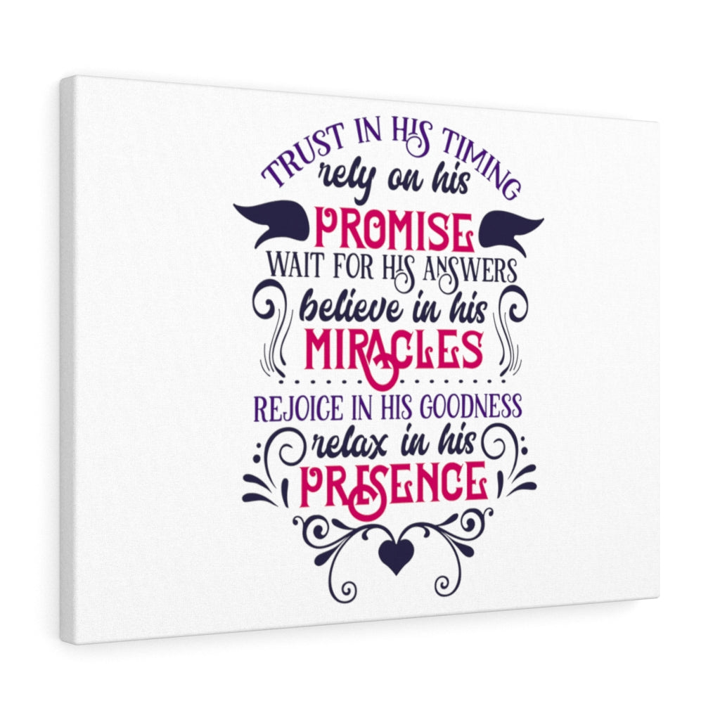 Scripture Walls His Timing Bible Verse Canvas Christian Wall Art Ready to Hang Unframed-Express Your Love Gifts
