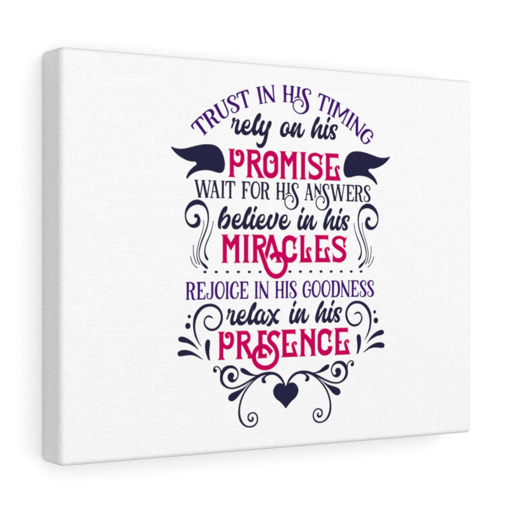 Scripture Walls His Timing Bible Verse Canvas Christian Wall Art Ready to Hang Unframed-Express Your Love Gifts