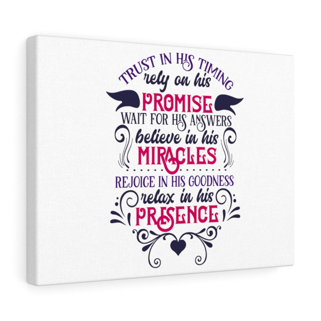 Scripture Walls His Timing Bible Verse Canvas Christian Wall Art Ready to Hang Unframed-Express Your Love Gifts