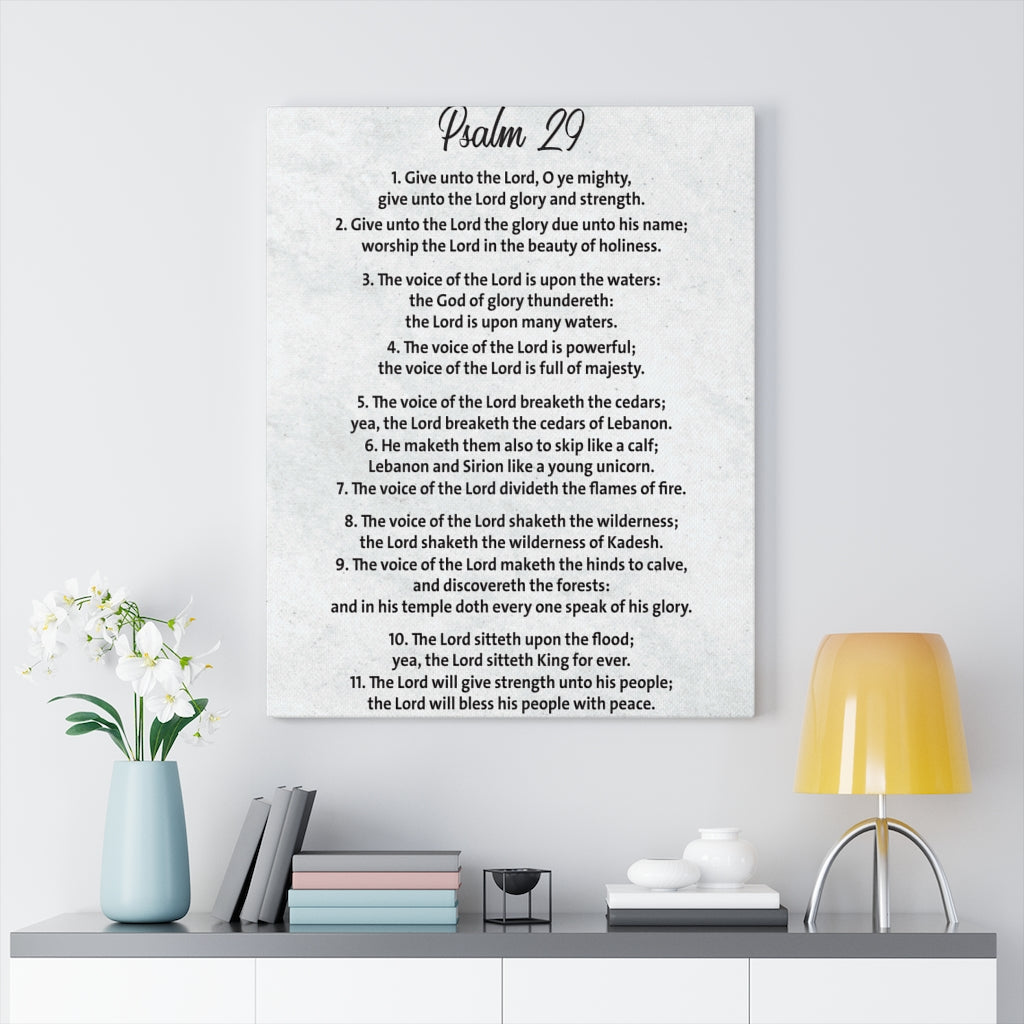 Scripture Walls His Voice Does Wonders Psalm 29 Bible Verse Canvas Christian Wall Art Ready to Hang Unframed-Express Your Love Gifts