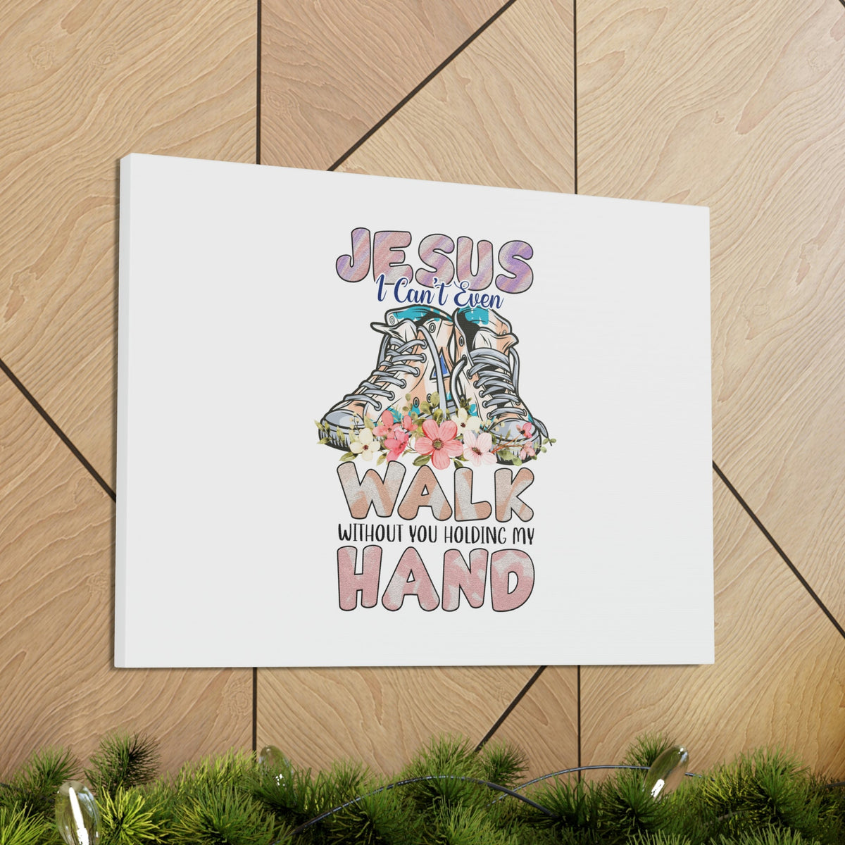 Scripture Walls Holding My Hand John 14:6 Flower Sneakers Christian Wall Art Bible Verse Print Ready to Hang Unframed-Express Your Love Gifts