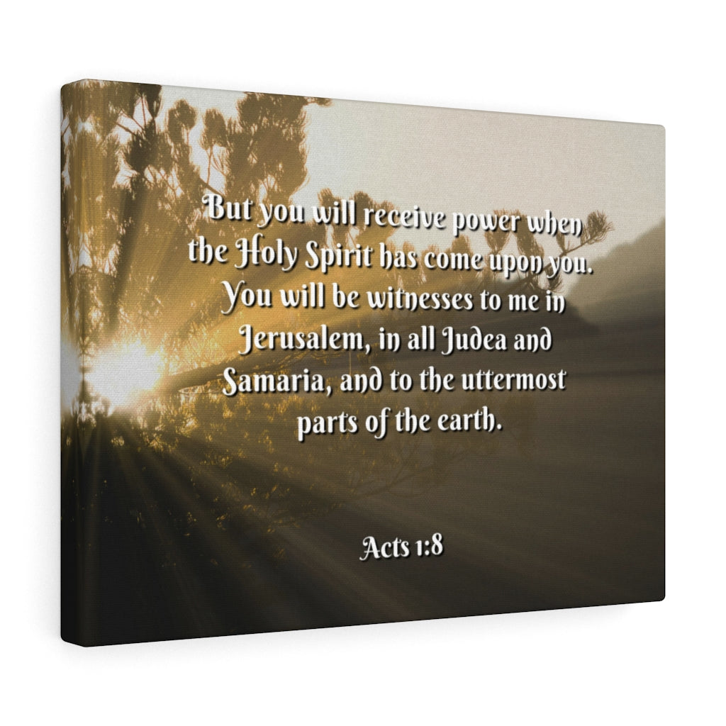 Scripture Walls Holy Ghost Acts 1:8 Bible Verse Canvas Christian Wall Art Ready to Hang Unframed-Express Your Love Gifts