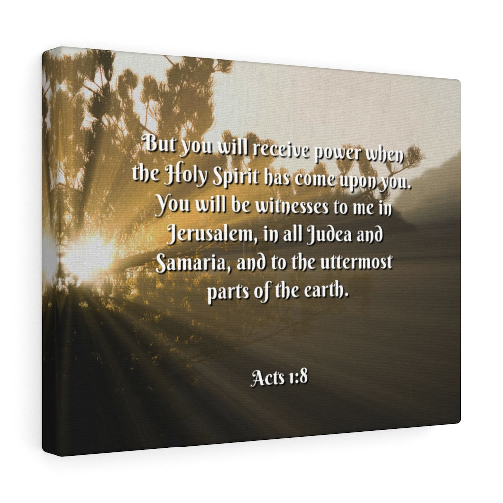 Scripture Walls Holy Ghost Acts 1:8 Bible Verse Canvas Christian Wall Art Ready to Hang Unframed-Express Your Love Gifts