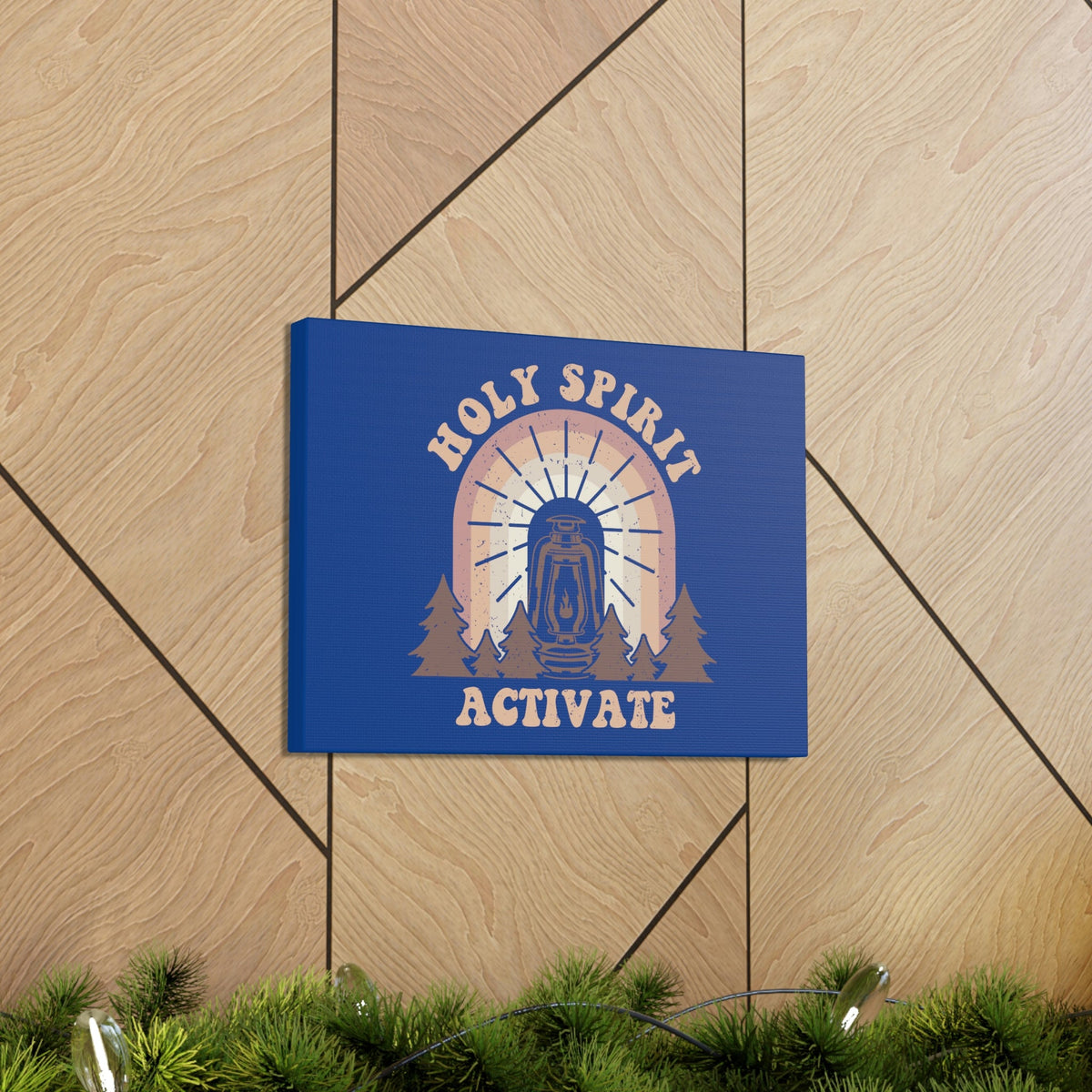 Scripture Walls Holy Spirit Activate Acts 2:38 Blue Christian Wall Art Bible Verse Print Ready to Hang Unframed-Express Your Love Gifts