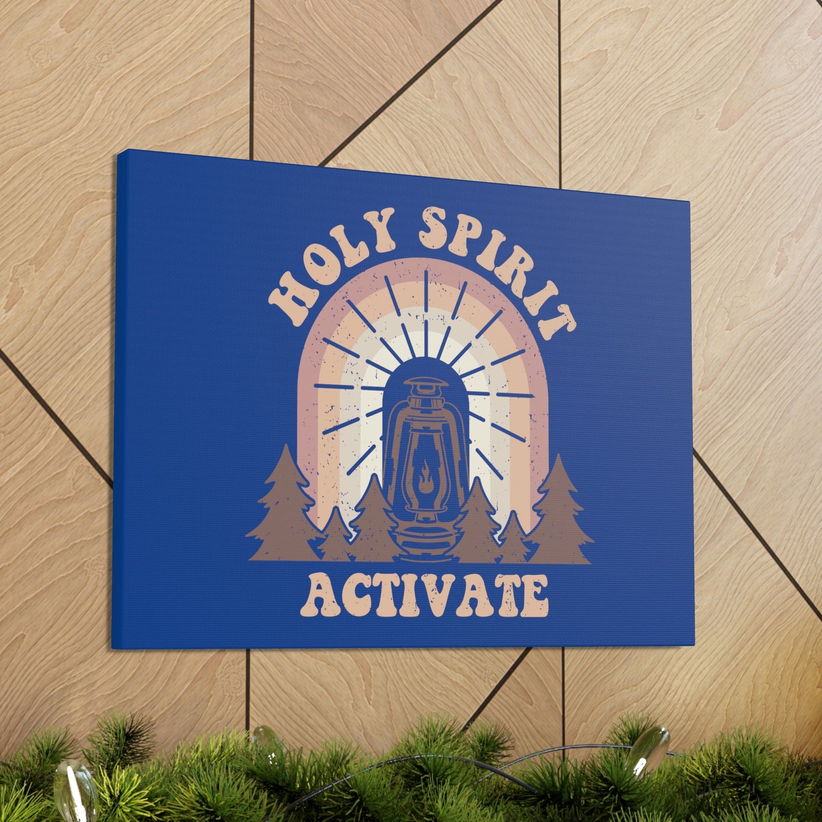 Scripture Walls Holy Spirit Activate Acts 2:38 Blue Christian Wall Art Bible Verse Print Ready to Hang Unframed-Express Your Love Gifts