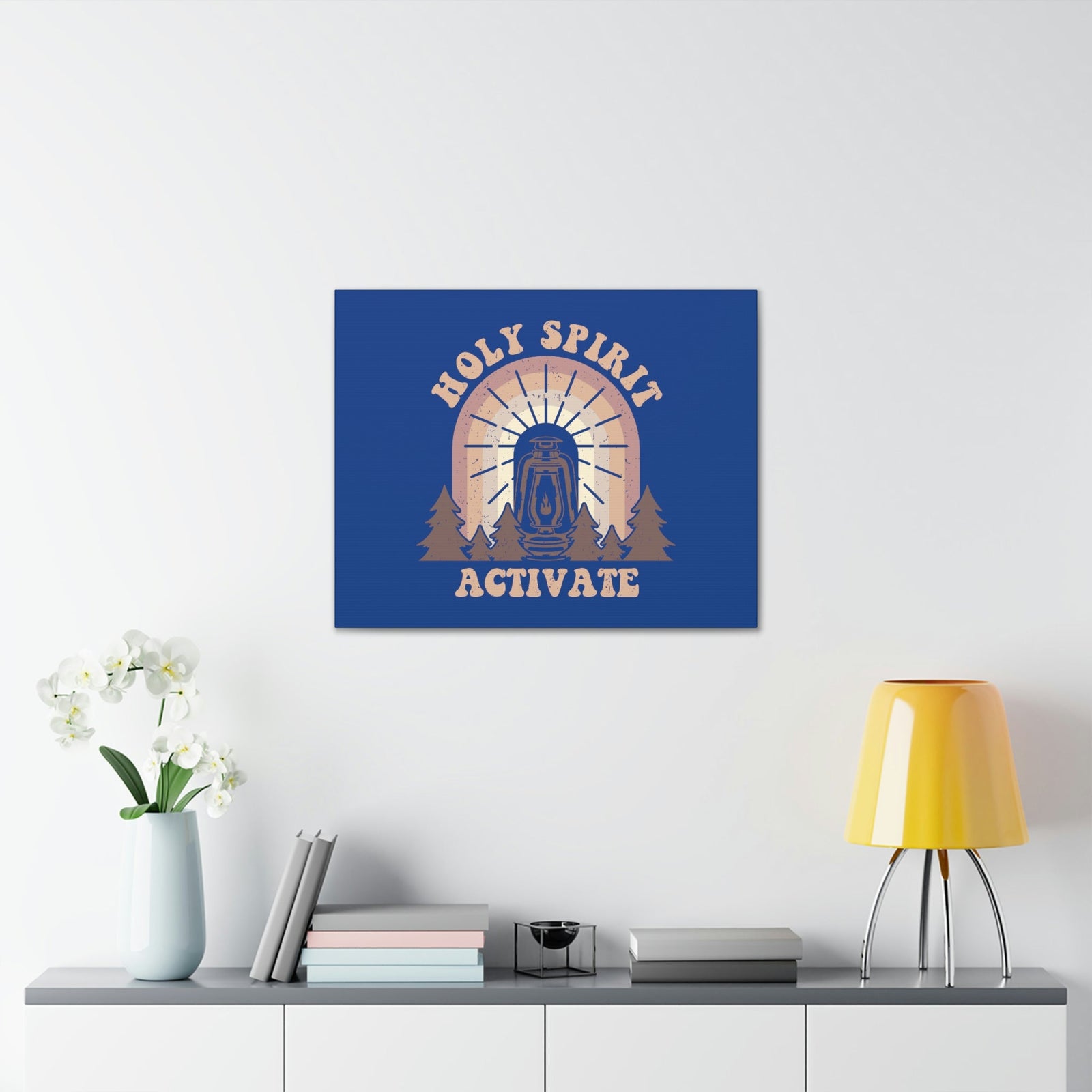 Scripture Walls Holy Spirit Activate Acts 2:38 Blue Christian Wall Art Bible Verse Print Ready to Hang Unframed-Express Your Love Gifts