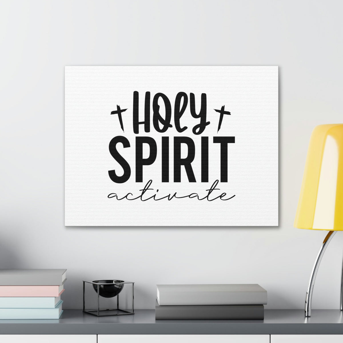 Scripture Walls Holy Spirit Activate Acts 2:38 Two Cross Christian Wall Art Bible Verse Print Ready to Hang Unframed-Express Your Love Gifts