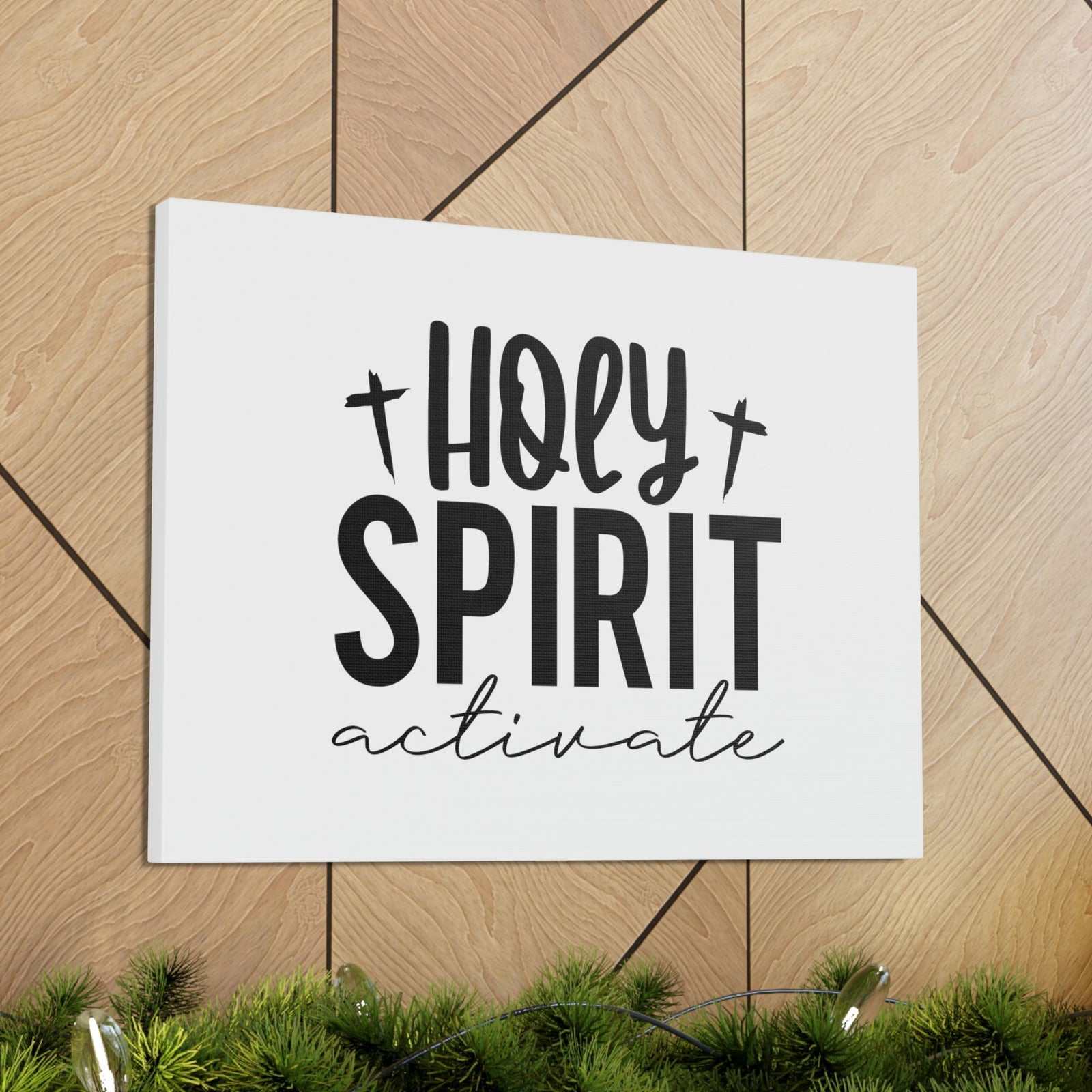 Scripture Walls Holy Spirit Activate Acts 2:38 Two Cross Christian Wall Art Bible Verse Print Ready to Hang Unframed-Express Your Love Gifts