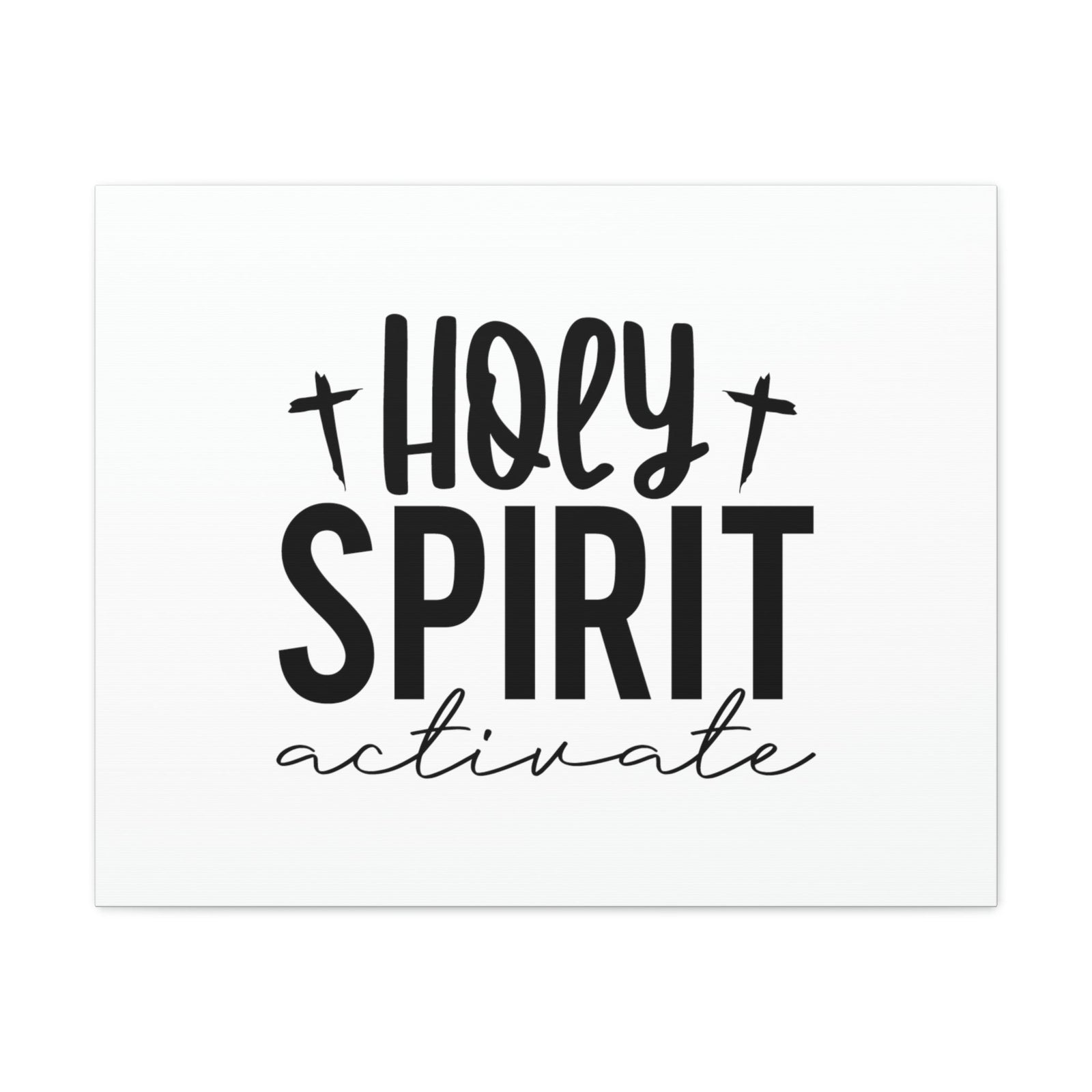 Scripture Walls Holy Spirit Activate Acts 2:38 Two Cross Christian Wall Art Bible Verse Print Ready to Hang Unframed-Express Your Love Gifts