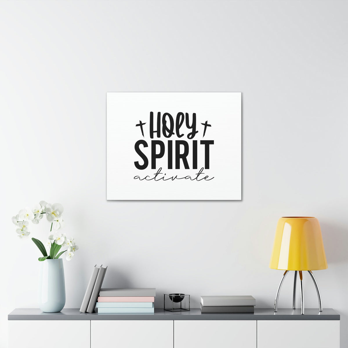 Scripture Walls Holy Spirit Activate Acts 2:38 Two Cross Christian Wall Art Bible Verse Print Ready to Hang Unframed-Express Your Love Gifts
