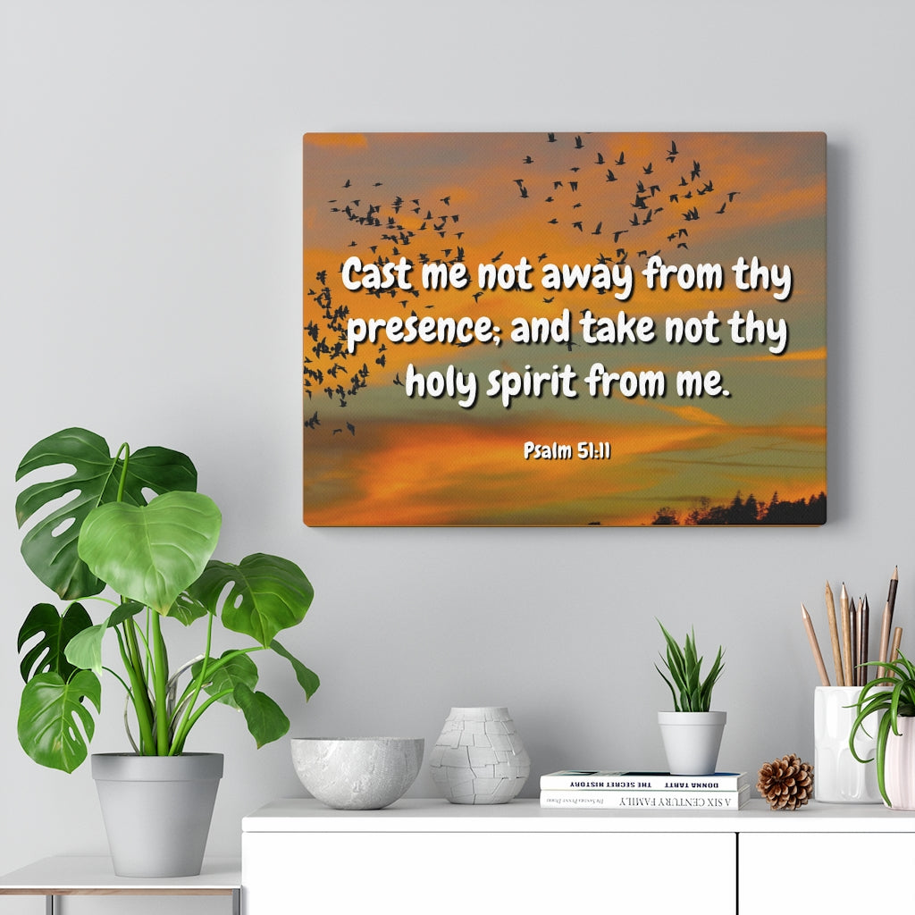 Scripture Walls Holy Spirit Psalms 51:11 Bible Verse Canvas Christian Wall Art Ready to Hang Unframed-Express Your Love Gifts