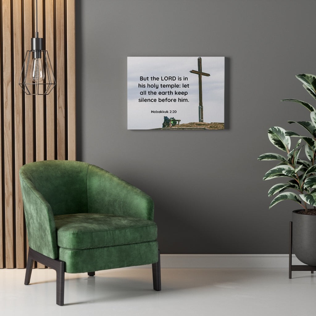 Scripture Walls Holy Temple Habakkuk 2:20 Bible Verse Canvas Christian Wall Art Ready to Hang Unframed-Express Your Love Gifts
