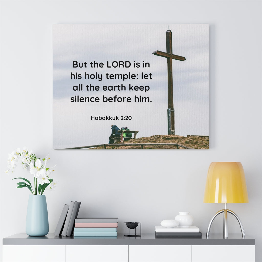 Scripture Walls Holy Temple Habakkuk 2:20 Bible Verse Canvas Christian Wall Art Ready to Hang Unframed-Express Your Love Gifts