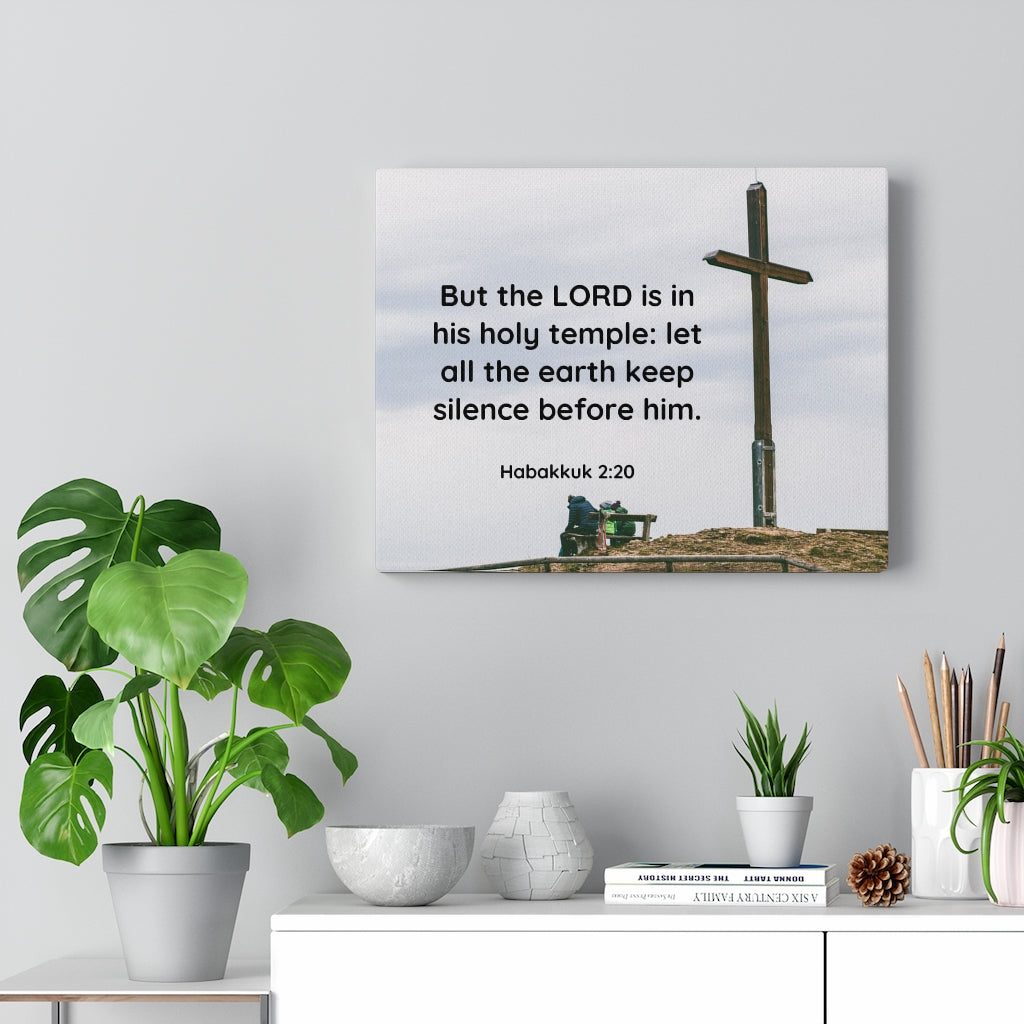 Scripture Walls Holy Temple Habakkuk 2:20 Bible Verse Canvas Christian Wall Art Ready to Hang Unframed-Express Your Love Gifts