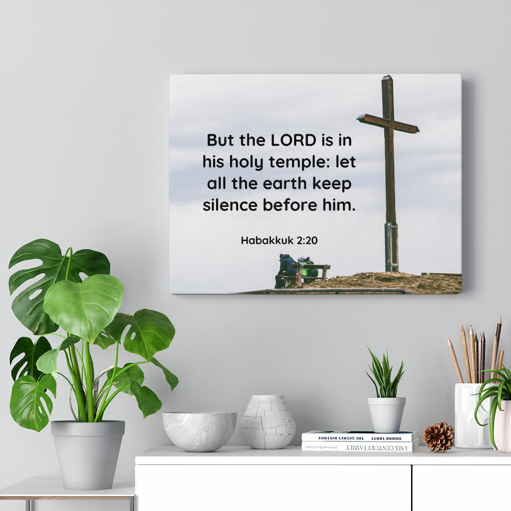 Scripture Walls Holy Temple Habakkuk 2:20 Bible Verse Canvas Christian Wall Art Ready to Hang Unframed-Express Your Love Gifts