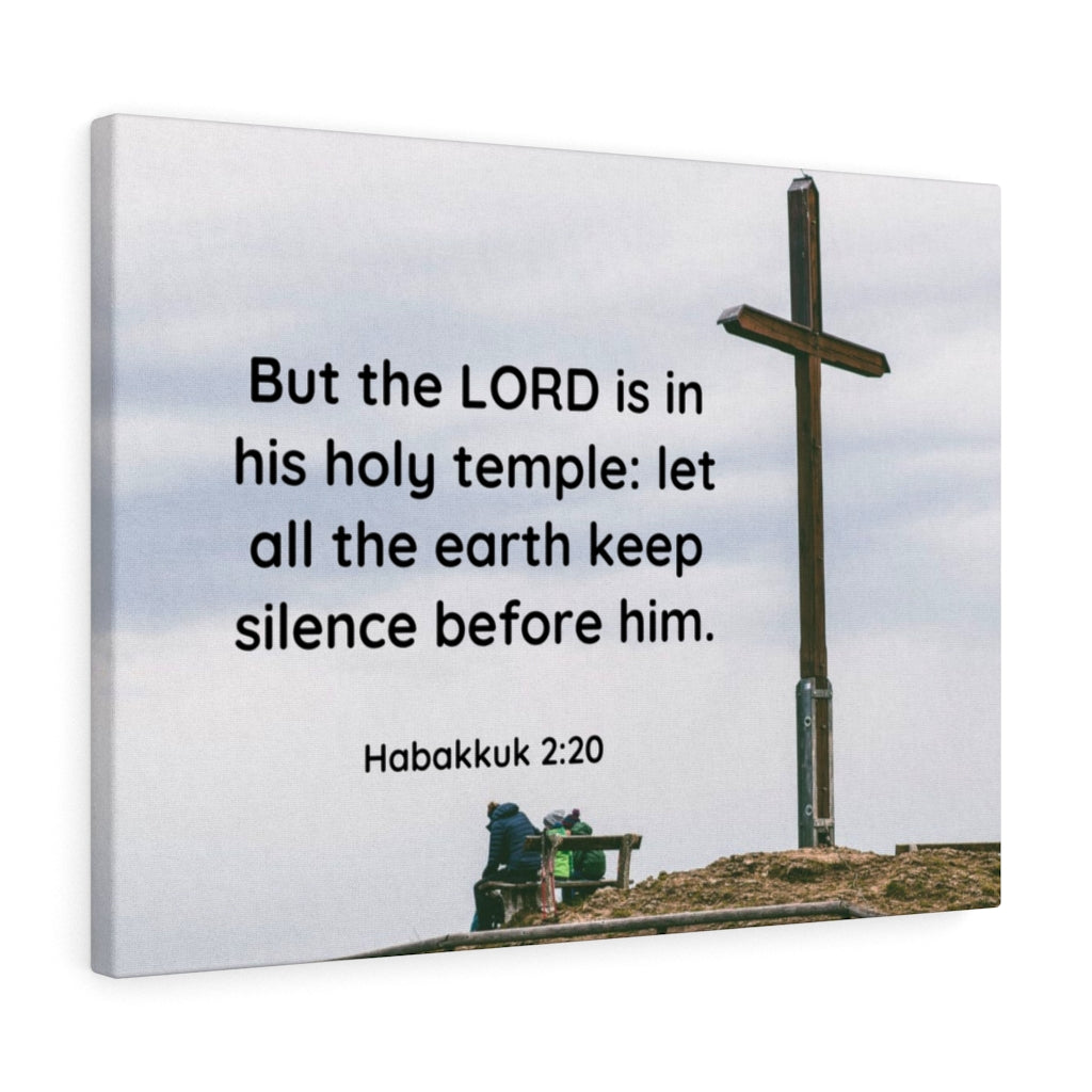 Scripture Walls Holy Temple Habakkuk 2:20 Bible Verse Canvas Christian Wall Art Ready to Hang Unframed-Express Your Love Gifts