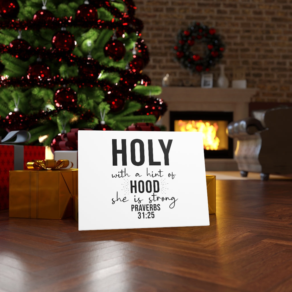 Scripture Walls Holy With A Hint Proverbs 31:25 Bible Verse Canvas Christian Wall Art Ready to Hang Unframed-Express Your Love Gifts