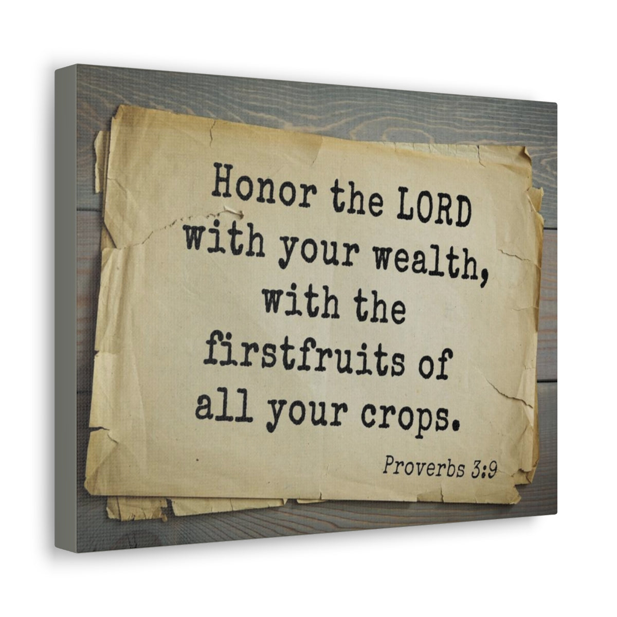 Scripture Walls Honor The Lord Proverbs 3:9 Bible Verse Canvas Christian Wall Art Bible Verse Print Ready To Hang Unframed-Express Your Love Gifts