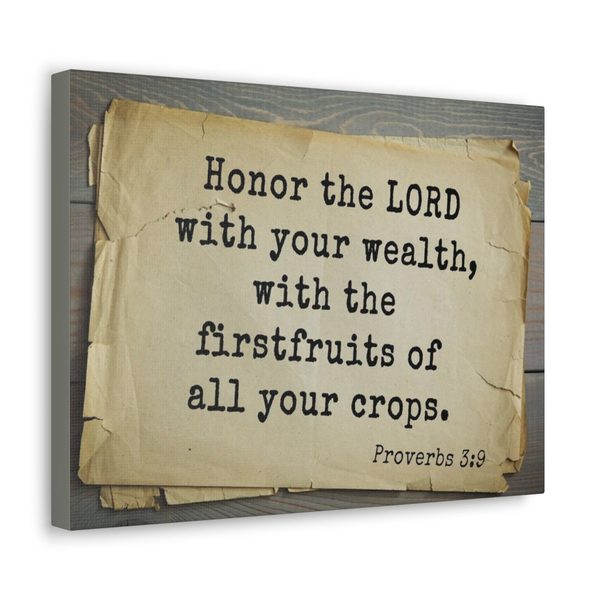 Scripture Walls Honor The Lord Proverbs 3:9 Bible Verse Canvas Christian Wall Art Bible Verse Print Ready To Hang Unframed-Express Your Love Gifts