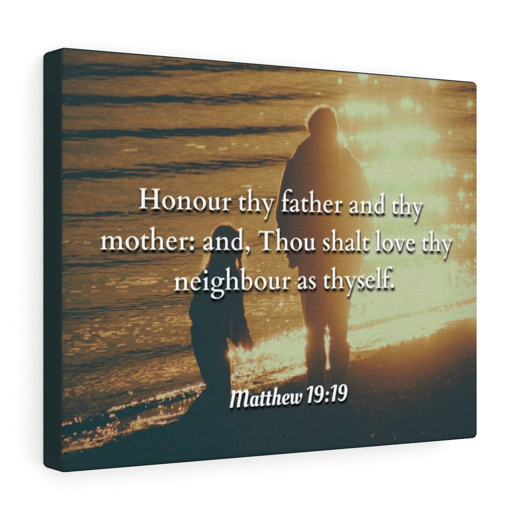 Scripture Walls Honour Matthew 19:19 Bible Verse Canvas Christian Wall Art Ready to Hang Unframed-Express Your Love Gifts