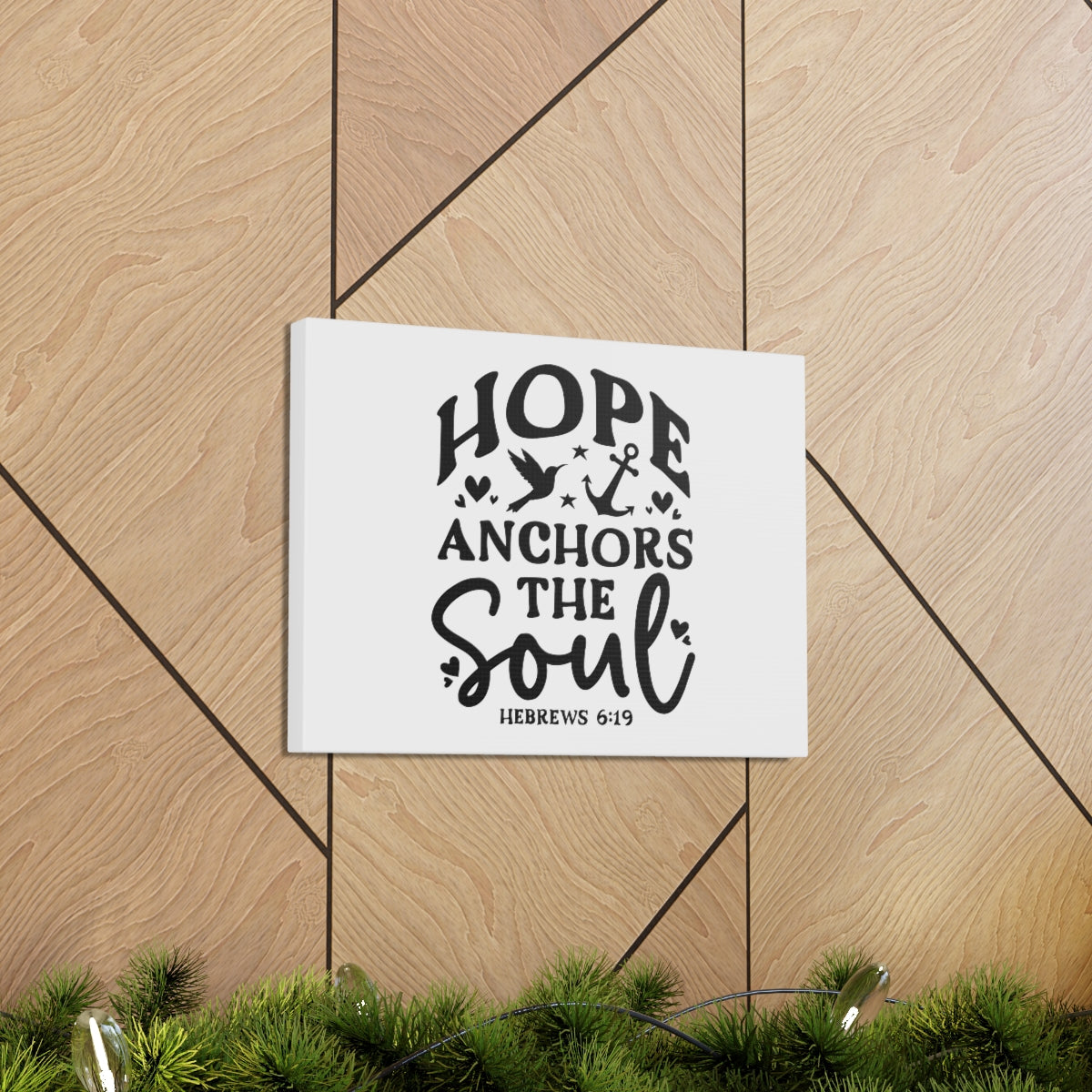 Scripture Walls Hope Hebrews 6:19 Star Bird Bible Verse Canvas Christian Wall Art Ready to Hang Unframed-Express Your Love Gifts