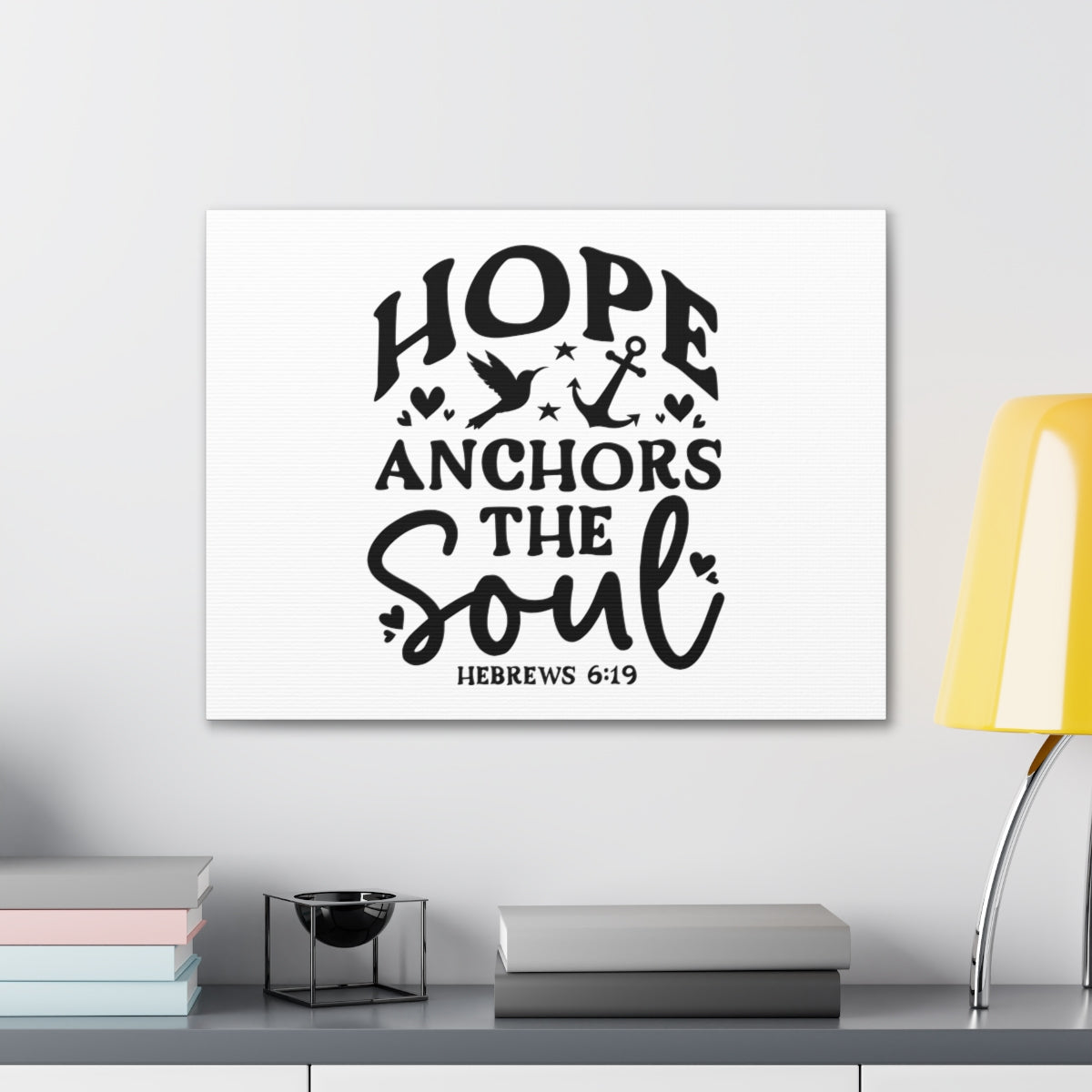 Scripture Walls Hope Hebrews 6:19 Star Bird Bible Verse Canvas Christian Wall Art Ready to Hang Unframed-Express Your Love Gifts