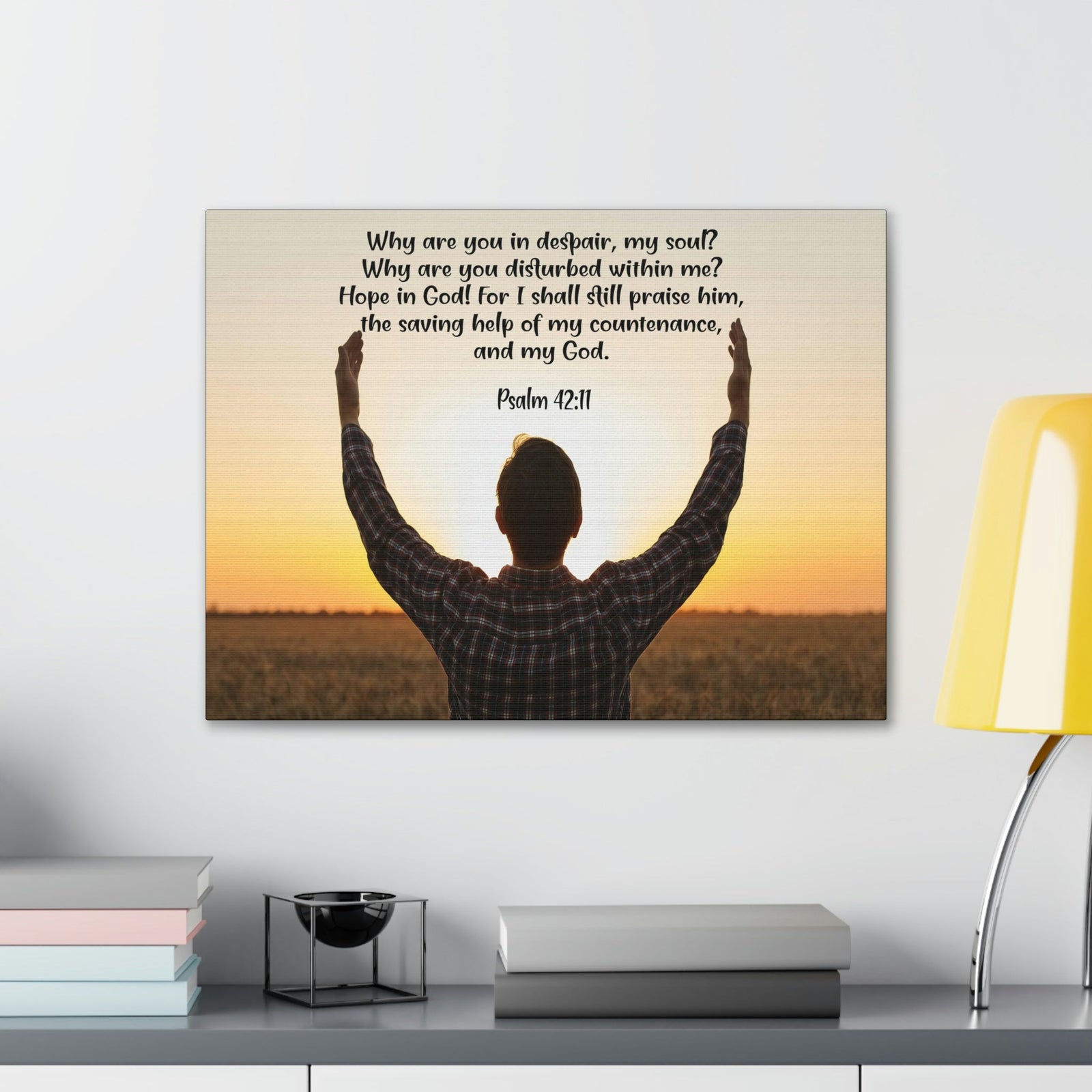 Scripture Walls Hope in God Psalm 42:11 Bible Verse Canvas Christian Wall Art Ready to Hang Unframed-Express Your Love Gifts