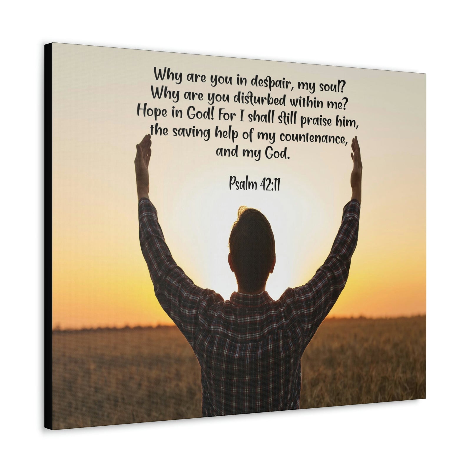 Scripture Walls Hope in God Psalm 42:11 Bible Verse Canvas Christian Wall Art Ready to Hang Unframed-Express Your Love Gifts