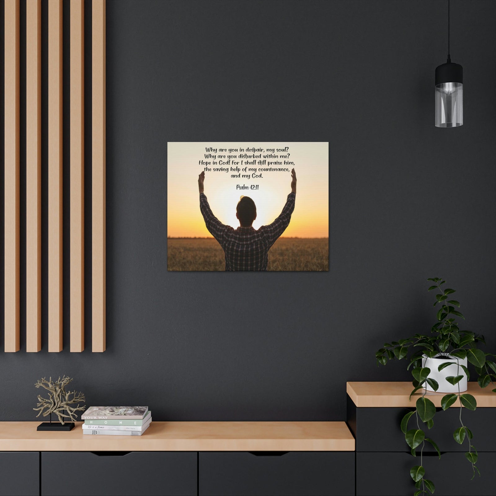 Scripture Walls Hope in God Psalm 42:11 Bible Verse Canvas Christian Wall Art Ready to Hang Unframed-Express Your Love Gifts