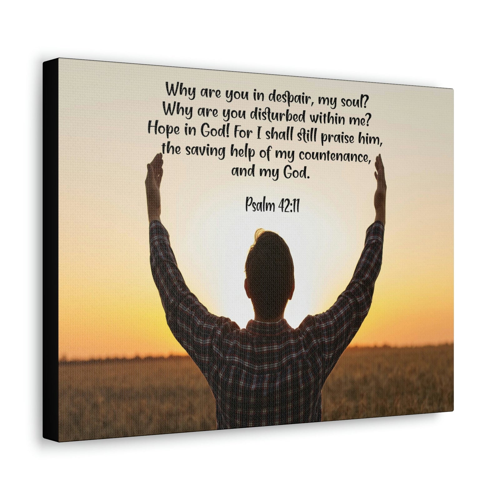 Scripture Walls Hope in God Psalm 42:11 Bible Verse Canvas Christian Wall Art Ready to Hang Unframed-Express Your Love Gifts