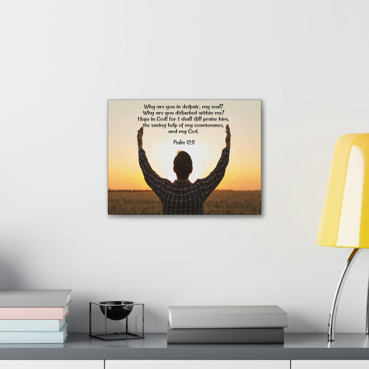 Scripture Walls Hope in God Psalm 42:11 Bible Verse Canvas Christian Wall Art Ready to Hang Unframed-Express Your Love Gifts