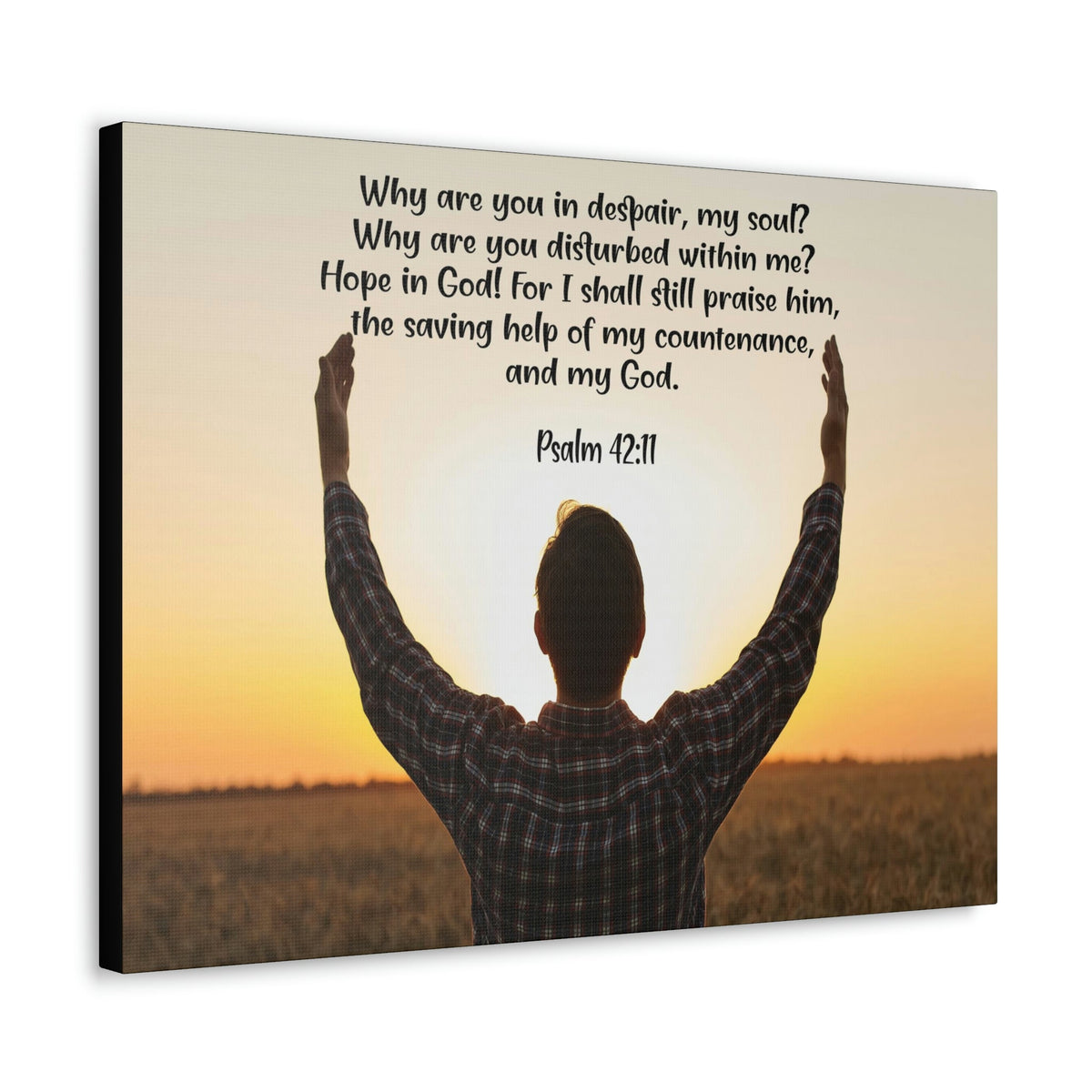 Scripture Walls Hope in God Psalm 42:11 Bible Verse Canvas Christian Wall Art Ready to Hang Unframed-Express Your Love Gifts