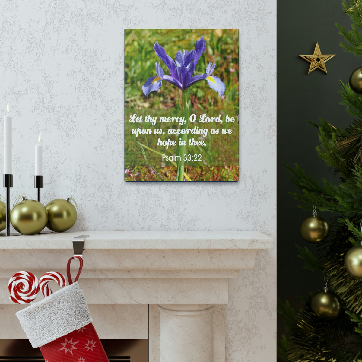 Scripture Walls Hope In Thee Psalm 33:22 Bible Verse Canvas Christian Wall Art Ready to Hang Unframed-Express Your Love Gifts