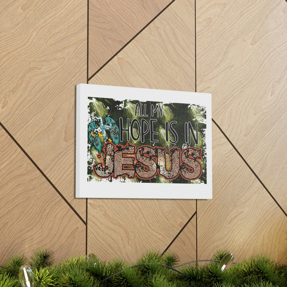 Scripture Walls Hope Is In Jesus Colossians 1:27 Green Christian Wall Art Bible Verse Print Ready to Hang Unframed-Express Your Love Gifts