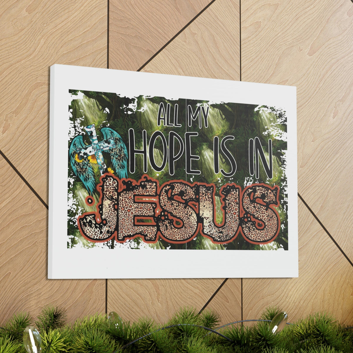 Scripture Walls Hope Is In Jesus Colossians 1:27 Green Christian Wall Art Bible Verse Print Ready to Hang Unframed-Express Your Love Gifts