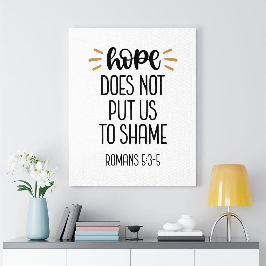Scripture Walls Hope Romans 5:3-5 Bible Verse Canvas Christian Wall Art Ready to Hang Unframed-Express Your Love Gifts