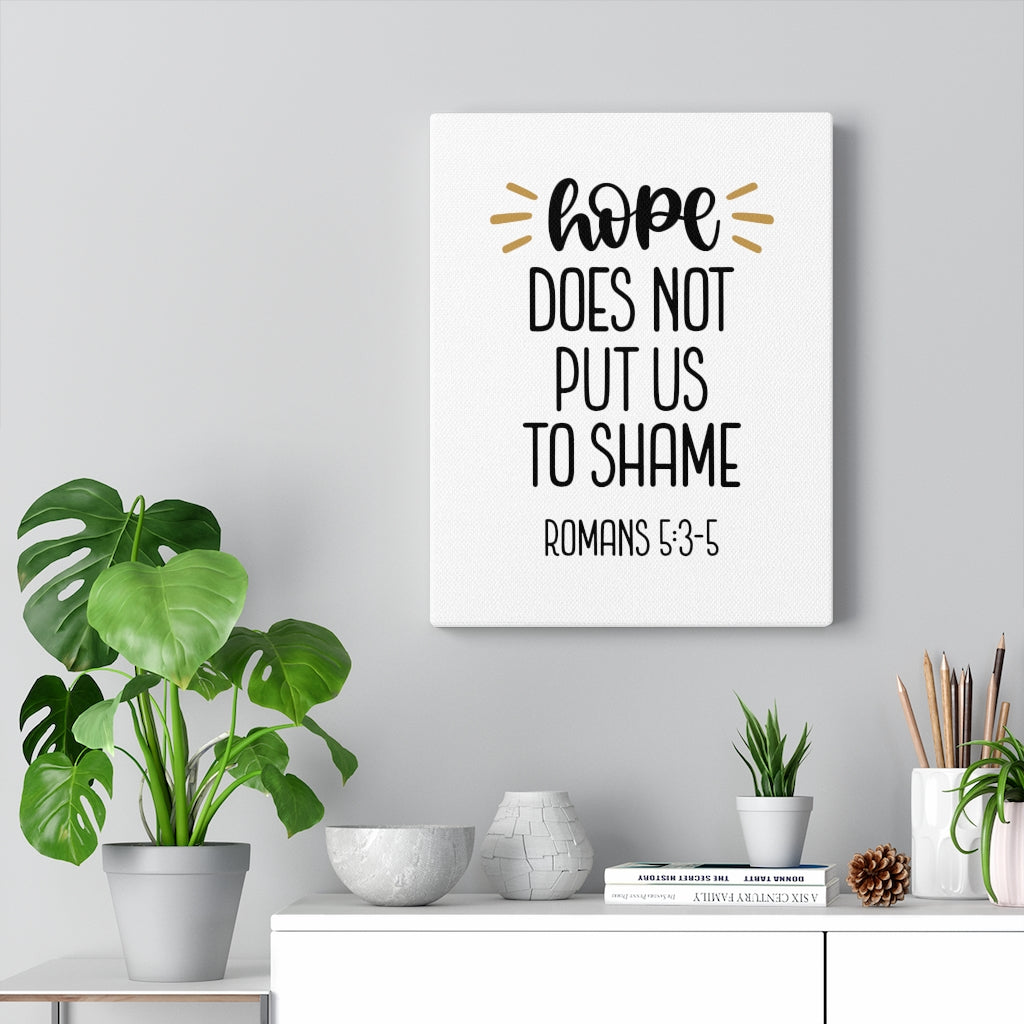Scripture Walls Hope Romans 5:3-5 Bible Verse Canvas Christian Wall Art Ready to Hang Unframed-Express Your Love Gifts