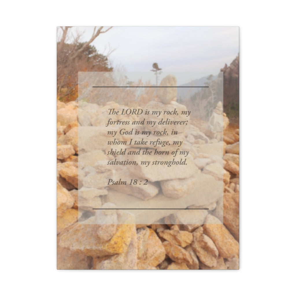 Scripture Walls Horn Of My Salvation Psalm 18:2 Bible Verse Canvas Christian Wall Art Ready to Hang Unframed-Express Your Love Gifts