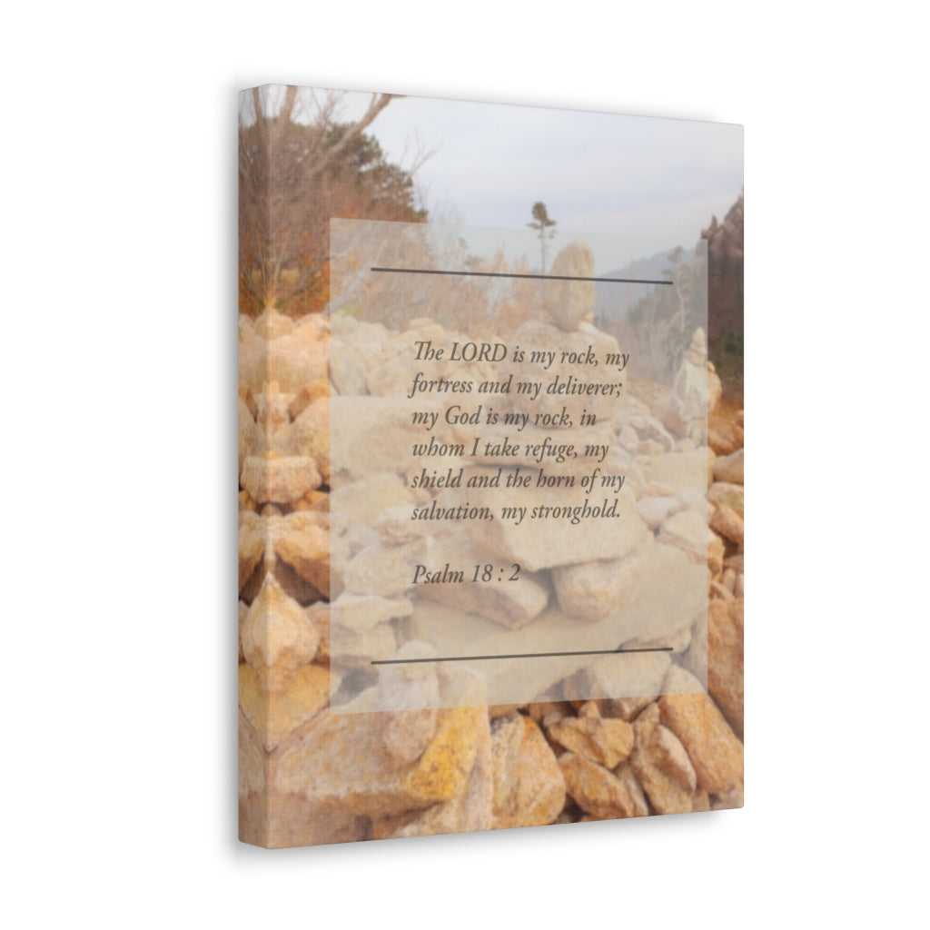 Scripture Walls Horn Of My Salvation Psalm 18:2 Bible Verse Canvas Christian Wall Art Ready to Hang Unframed-Express Your Love Gifts