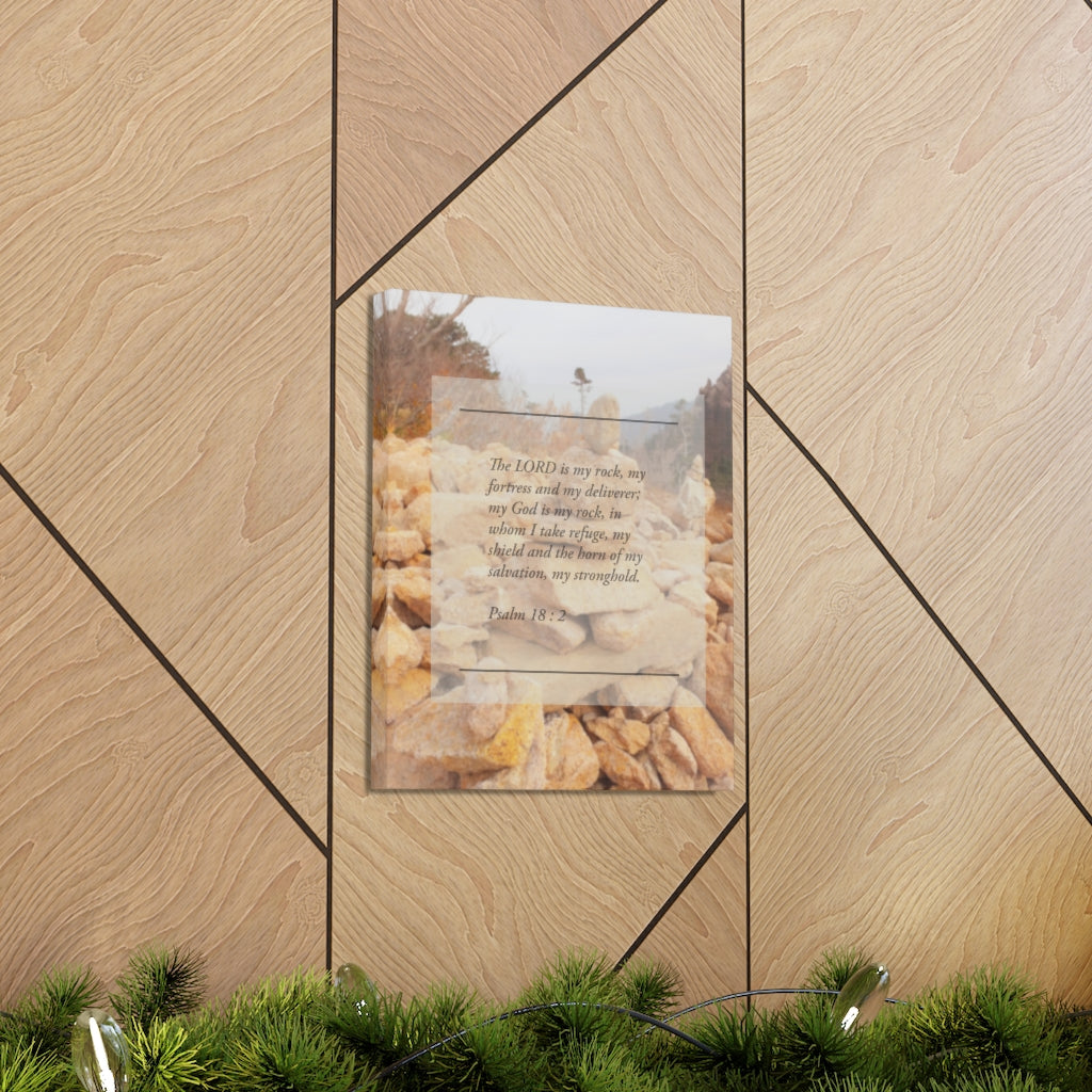 Scripture Walls Horn Of My Salvation Psalm 18:2 Bible Verse Canvas Christian Wall Art Ready to Hang Unframed-Express Your Love Gifts