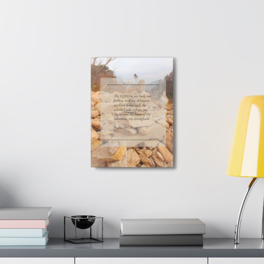 Scripture Walls Horn Of My Salvation Psalm 18:2 Bible Verse Canvas Christian Wall Art Ready to Hang Unframed-Express Your Love Gifts