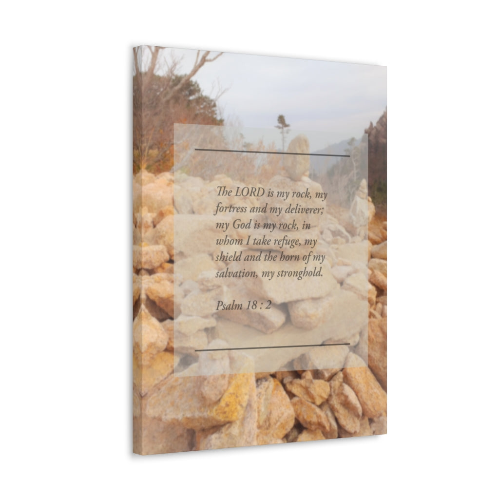 Scripture Walls Horn Of My Salvation Psalm 18:2 Bible Verse Canvas Christian Wall Art Ready to Hang Unframed-Express Your Love Gifts
