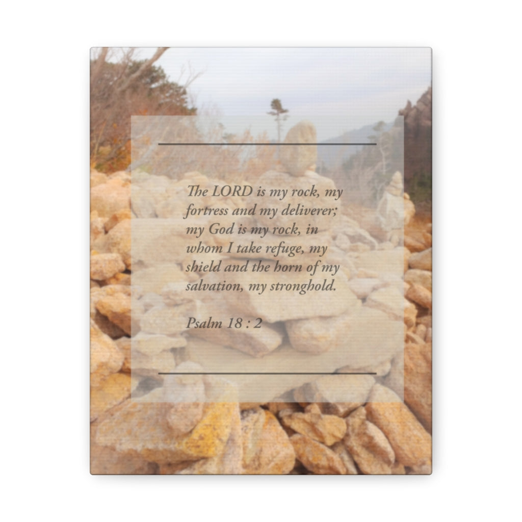 Scripture Walls Horn Of My Salvation Psalm 18:2 Bible Verse Canvas Christian Wall Art Ready to Hang Unframed-Express Your Love Gifts