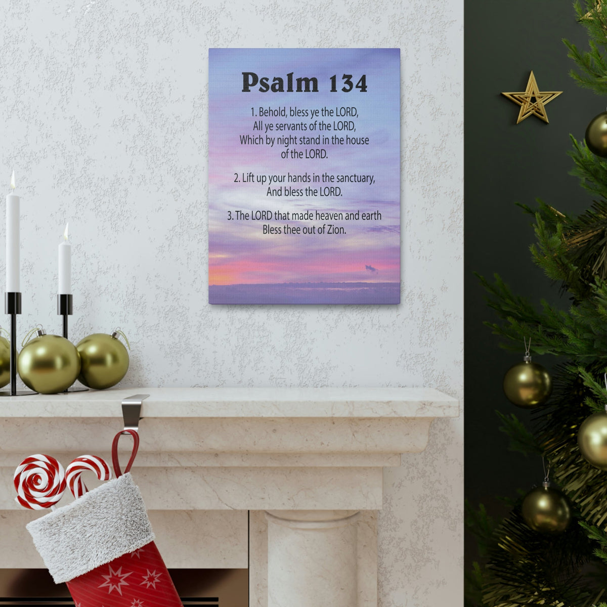 Scripture Walls House of The Lord Psalm 134:3 Bible Verse Canvas Christian Wall Art Ready to Hang Unframed-Express Your Love Gifts