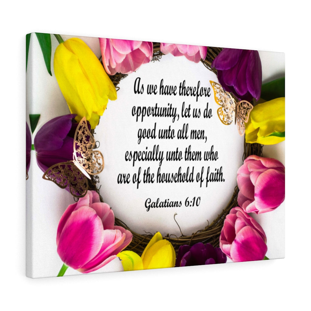 Scripture Walls Household of Faith Galatians 6:10 Bible Verse Canvas Christian Wall Art Ready to Hang Unframed-Express Your Love Gifts
