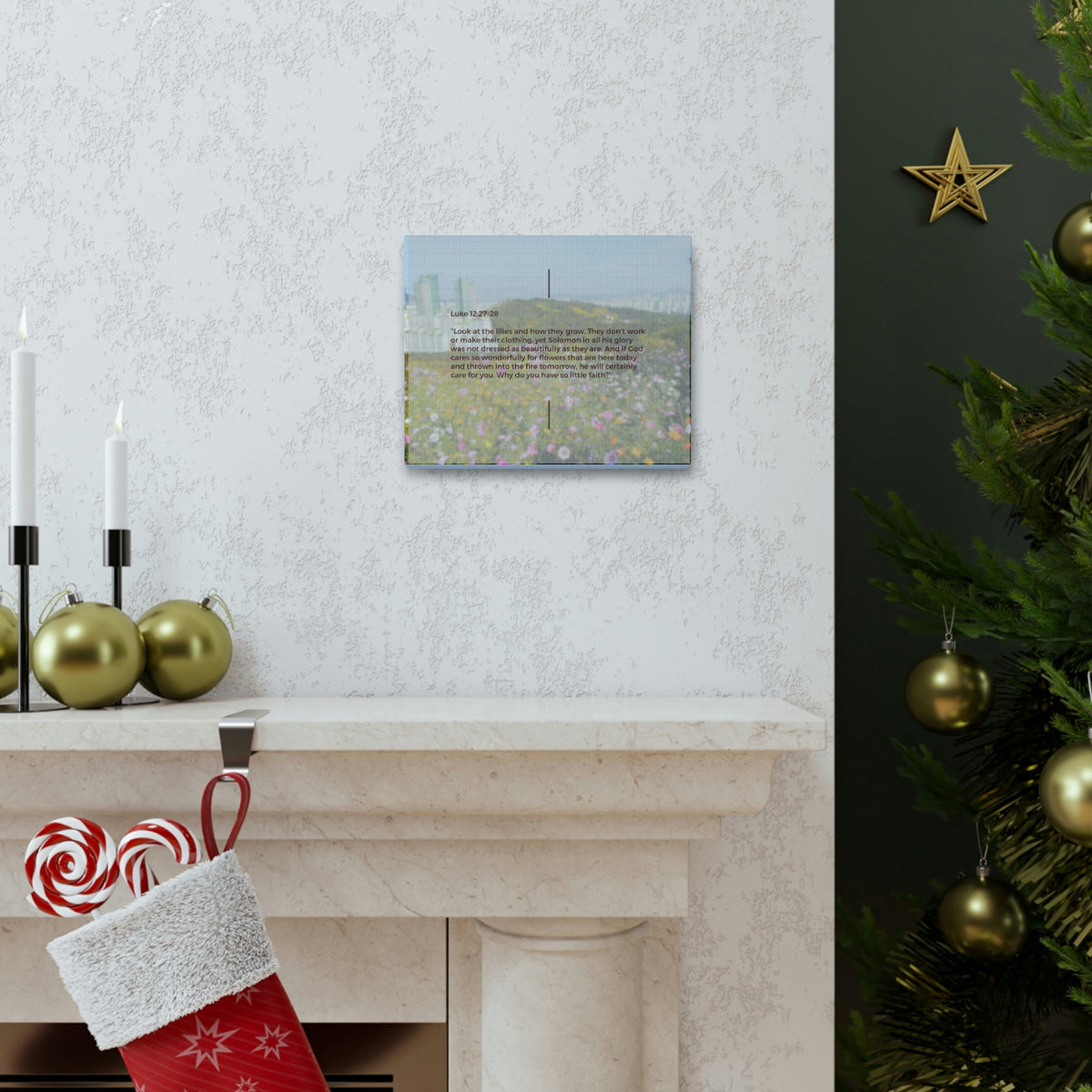 Scripture Walls How They Grow Luke 12:27 Bible Verse Canvas Christian Wall Art Ready to Hang Unframed-Express Your Love Gifts