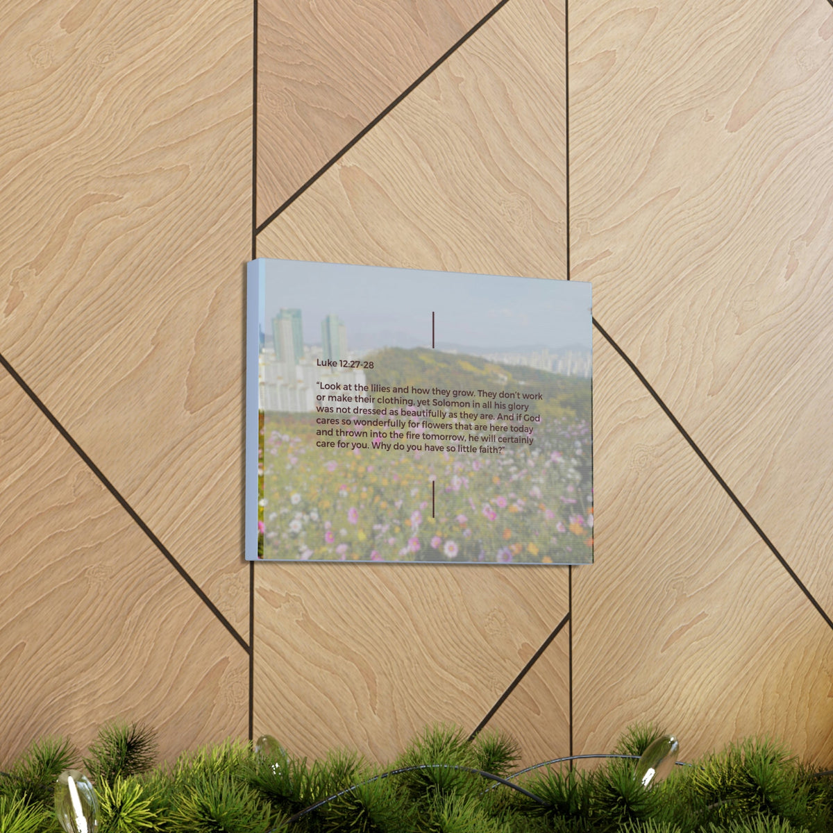 Scripture Walls How They Grow Luke 12:27 Bible Verse Canvas Christian Wall Art Ready to Hang Unframed-Express Your Love Gifts