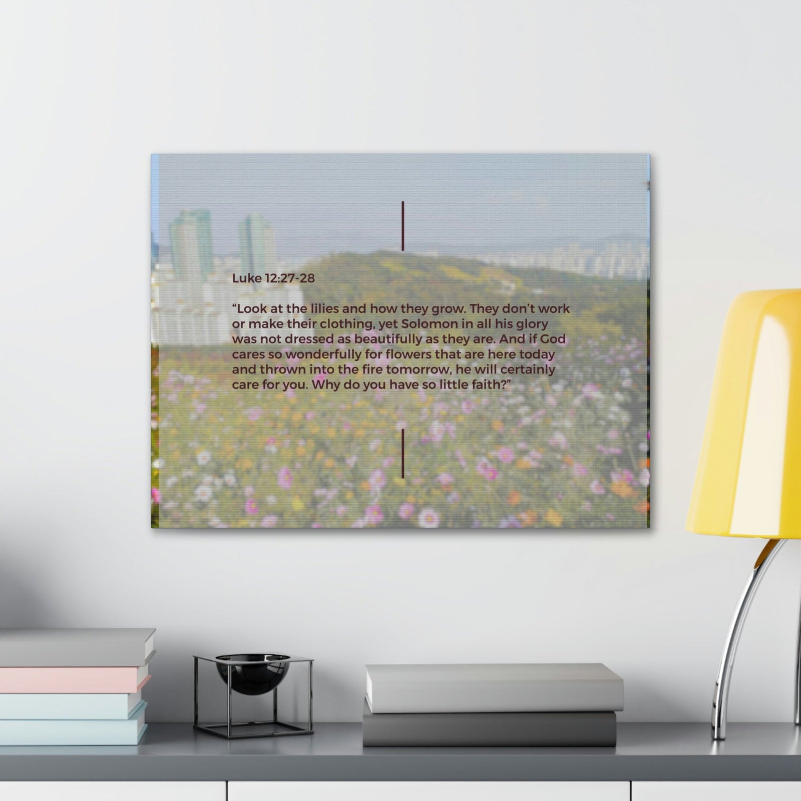 Scripture Walls How They Grow Luke 12:27 Bible Verse Canvas Christian Wall Art Ready to Hang Unframed-Express Your Love Gifts