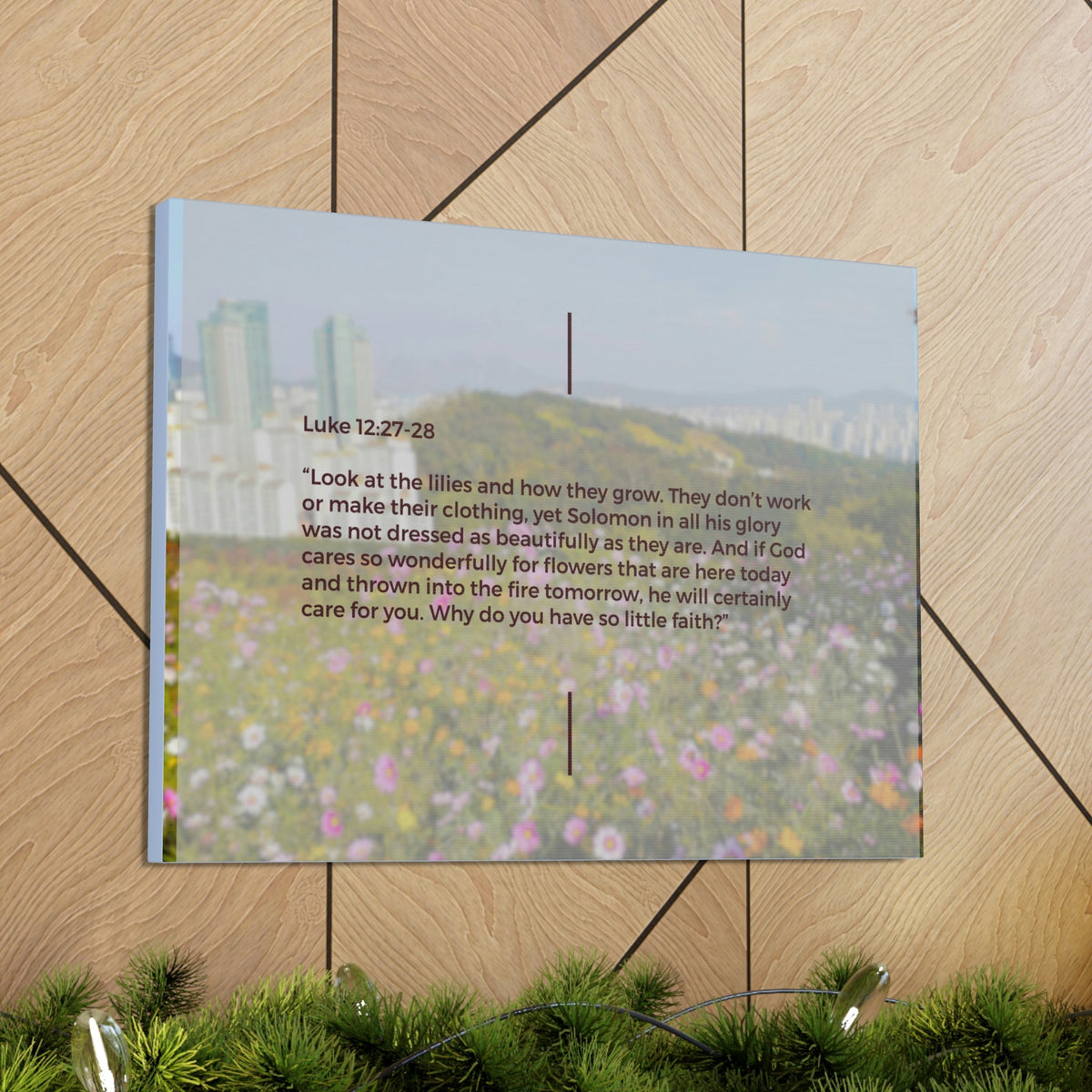 Scripture Walls How They Grow Luke 12:27 Bible Verse Canvas Christian Wall Art Ready to Hang Unframed-Express Your Love Gifts